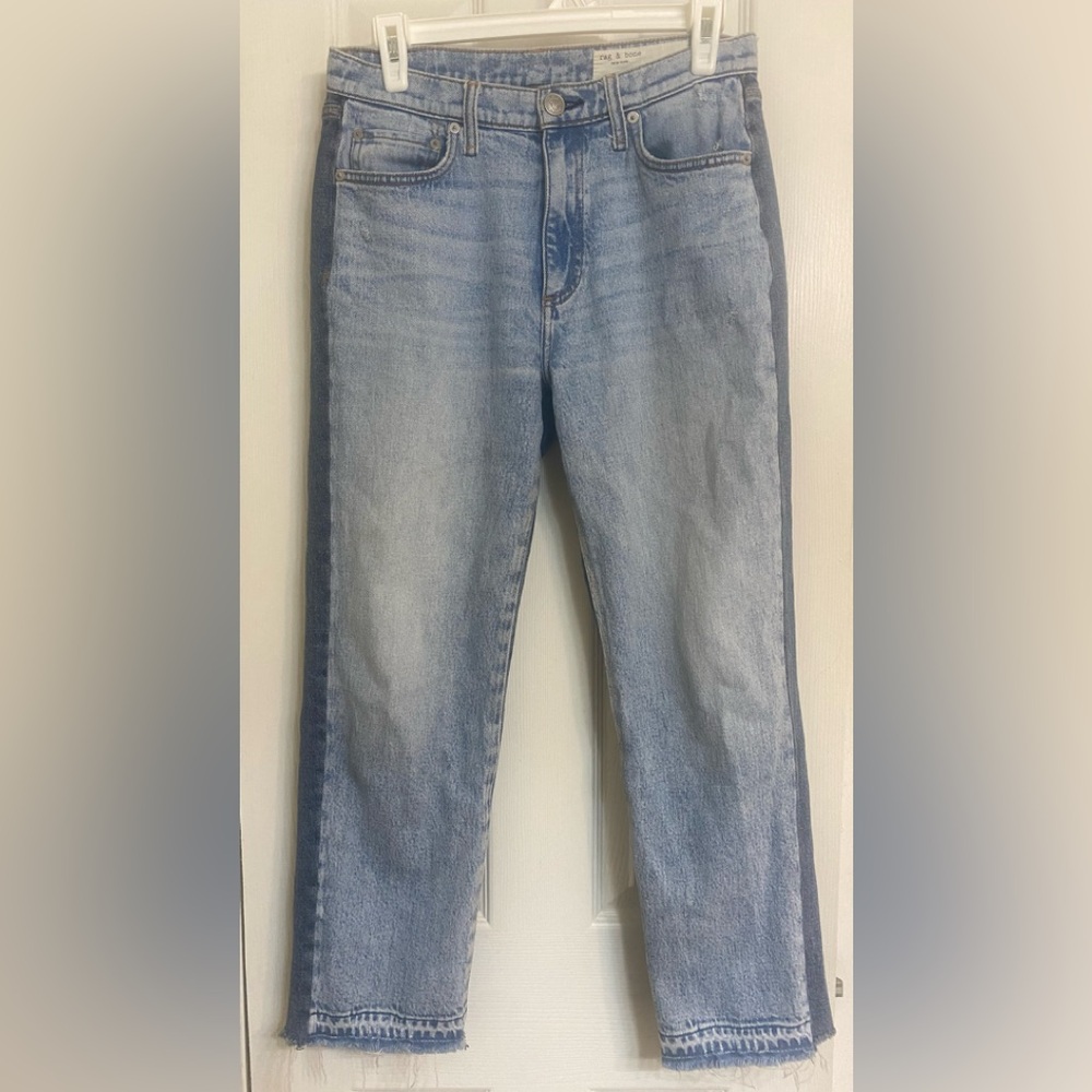Rag & Bone Women’s Casey Two-Tone High-Rise Ankle Flare Jeans Size 26 - Picture 3 of 6